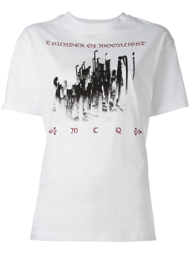Mcq Alexander Mcqueen Printed T-shirt, Women's, Size: Medium, White, Cotton