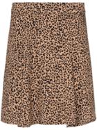 Reformation Flounce Leopard Print Mini Skirt - Brown