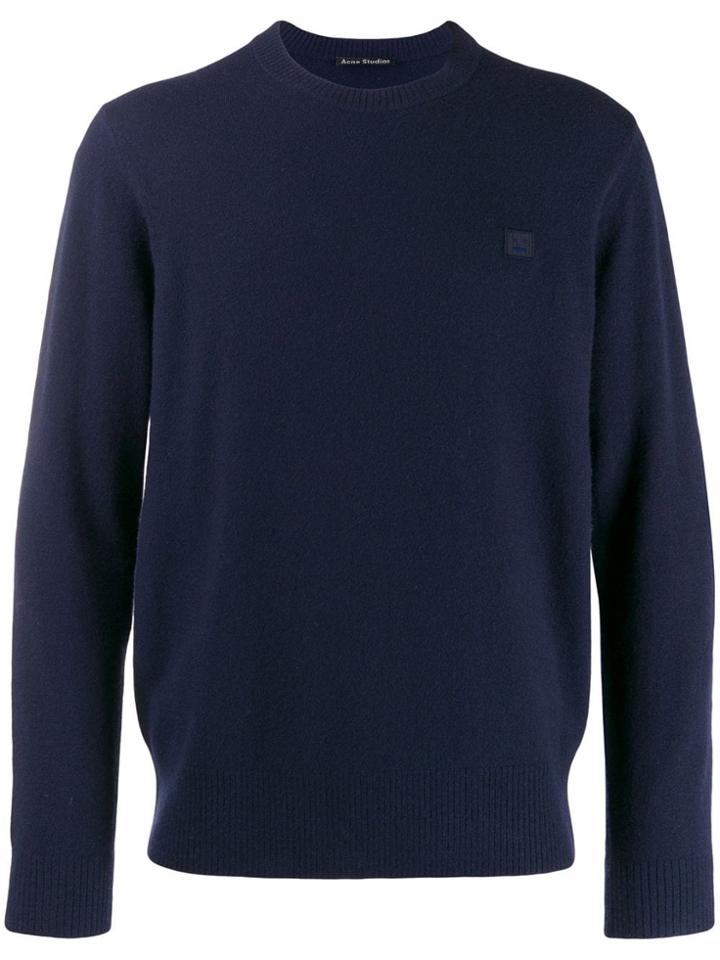 Acne Studios Face Patch Sweater - Blue