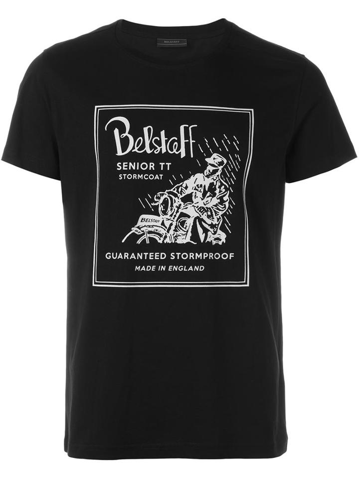 Belstaff Logo Print T-shirt, Men's, Size: Small, Black, Cotton