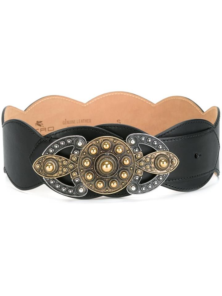 Etro Embellished Scalloped Belt