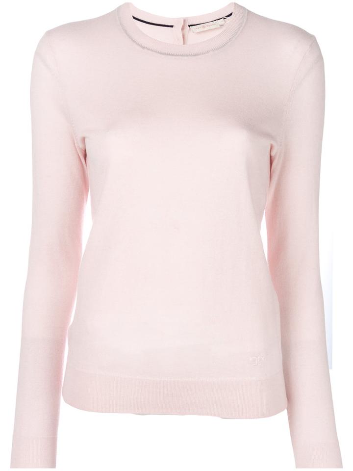 Tory Burch - Crew Neck Jumper - Women - Cashmere - M, Pink/purple, Cashmere