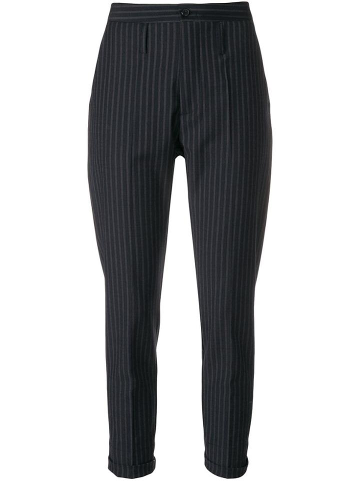 Hope Cropped Striped Trousers - Grey