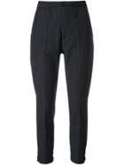 Hope Cropped Striped Trousers - Grey