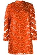 Erika Cavallini Sequin-embellished Silk Dress - Orange