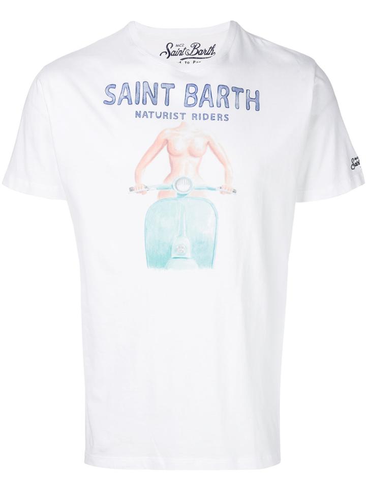 Mc2 Saint Barth Naturist Riders Printed T-shirt - White
