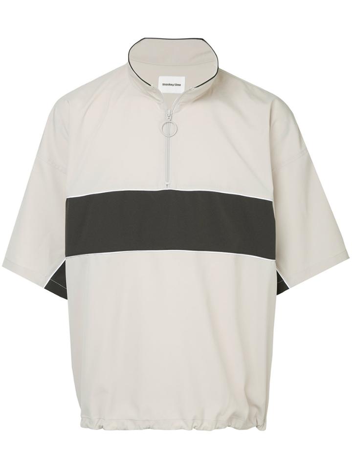 Monkey Time Zipped Neck Polo Shirt - Nude & Neutrals