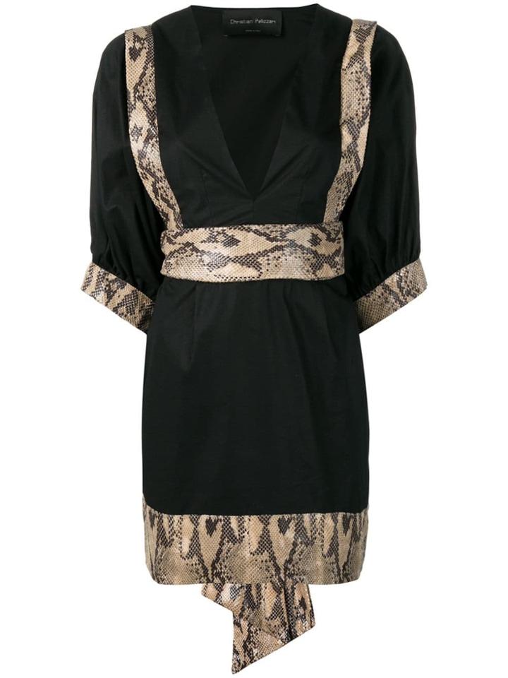 Christian Pellizzari Snakeskin Print Dress - Black