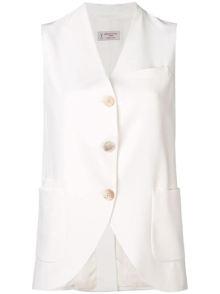 Alberto Biani Button Waistcoat - White