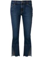 J Brand Cropped Split Cuff Jeans - Blue