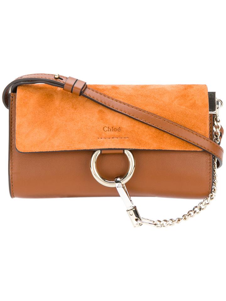 Chloé Tobacco Faye Chain Wallet Bag - Yellow & Orange