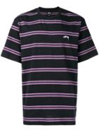 Stussy Horizontal Striped Logo T-shirt - Black