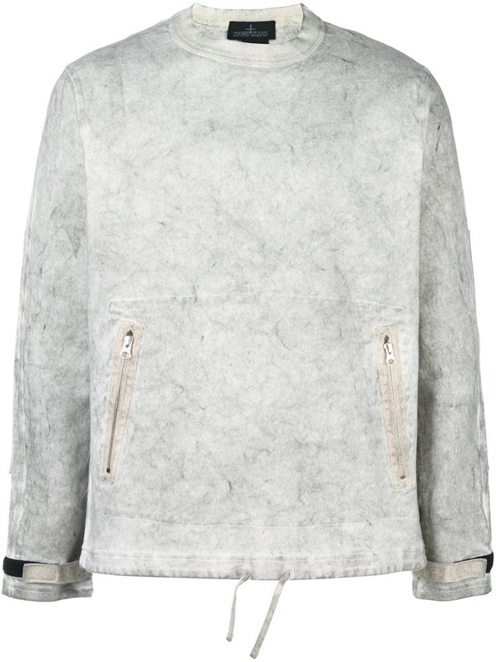 Stone Island Shadow Project Crew Neck Sweatshirt, Men's, Size: Small, Grey, Cotton/spandex/elastane
