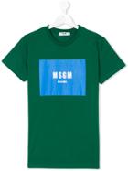Msgm Kids Teen Logo Print T-shirt - Green