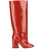 Marni Wide Leg Patent 80mm Boot - Red