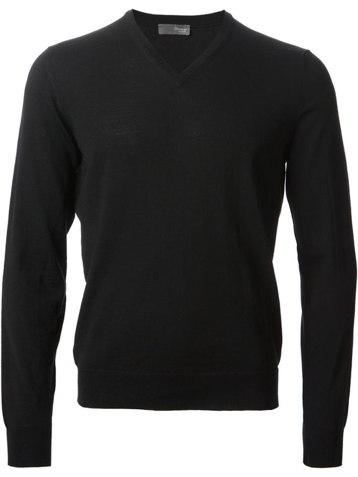 Drumohr V-neck Knit Sweater - Black