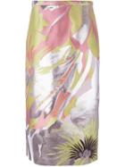 Rochas Floral Print Skirt, Women's, Size: 42, Cotton/silk/polyester