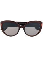 Dior Eyewear Brown Monogrammed Sunglasses