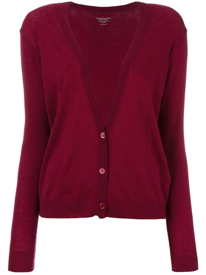 Majestic Filatures V-neck Cardigan - Pink & Purple