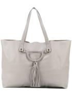 Borbonese - Hanging Tassel Tote Bag - Women - Leather - One Size, Grey, Leather