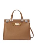 Gucci Gucci Zumi Grainy Leather Medium Top Handle Bag - Brown