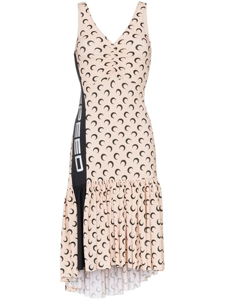 Marine Serre Sleeveless Moon Print Mini Dress - Neutrals