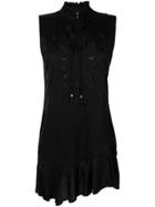 Just Cavalli Floral Embroidered Mini Dress - Black
