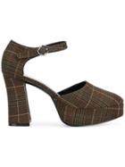 Nicole Saldaña Deborah Plaid Pumps - Brown