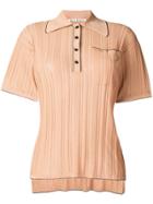 Acne Studios Ribbed Knit Polo Top - Neutrals