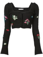 Philosophy Di Lorenzo Serafini Cropped Floral Sweater - Black