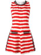 Msgm Striped Flared Dress, Women's, Size: 46, Red, Cotton/linen/flax/polyamide/polyester