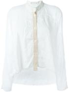 Lost & Found Ria Dunn Loose Fit Band Collar Shirt, Women's, Size: Small, White, Linen/flax/cotton