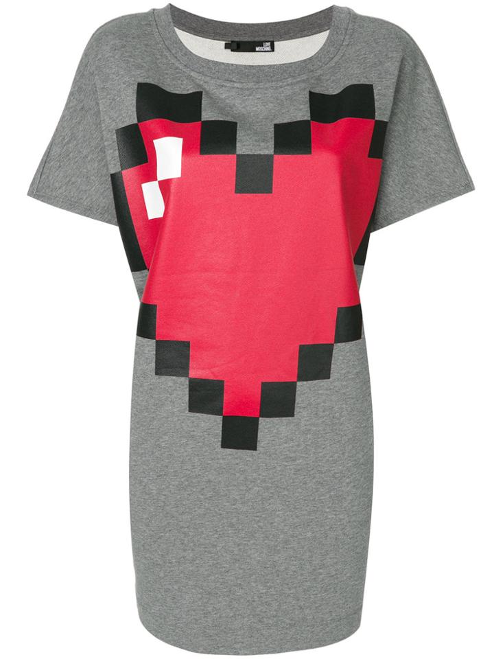 Love Moschino Logo Print T-shirt Dress - Grey