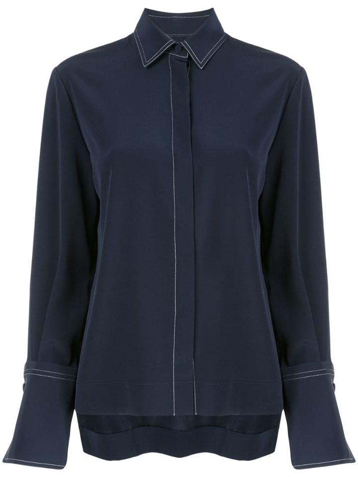Co Pleated Detail Shirt - Blue
