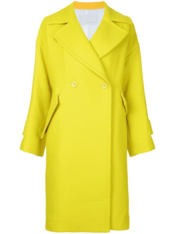Estnation Double Breasted Coat - Yellow & Orange