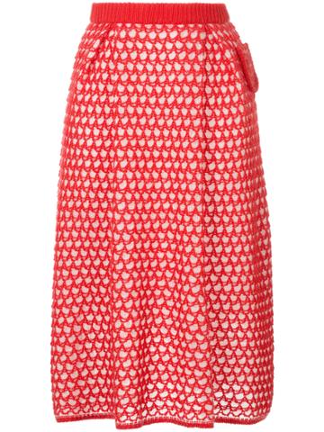 Writtenafterwards Knitted Midi Skirt - Red