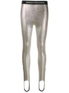 Paco Rabanne Glitter Detail Leggings - Gold