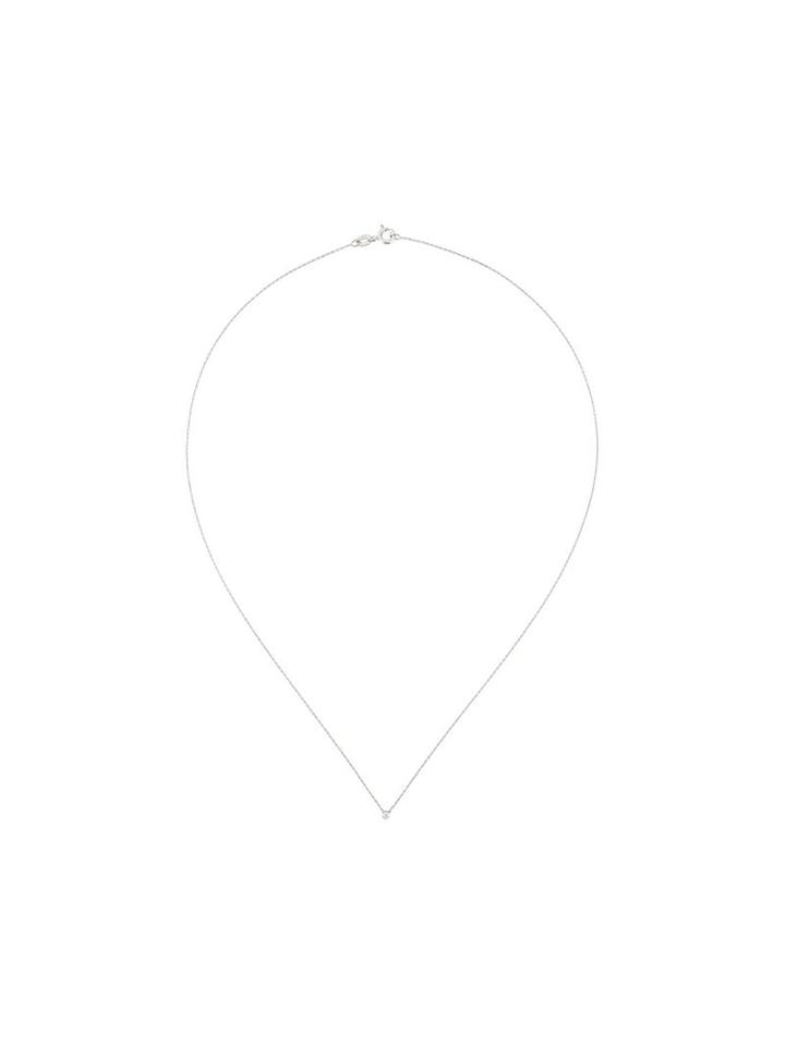 Wouters & Hendrix Gold Single Diamond Necklace, Metallic