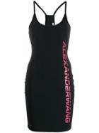 T By Alexander Wang Logo Print Cami Dress - Black