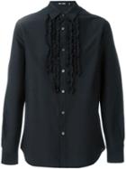 Blk Dnm Ruffle Panel Shirt, Men's, Size: M, Black, Cotton/silk