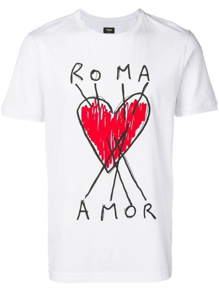 Fendi Heart T-shirt - White
