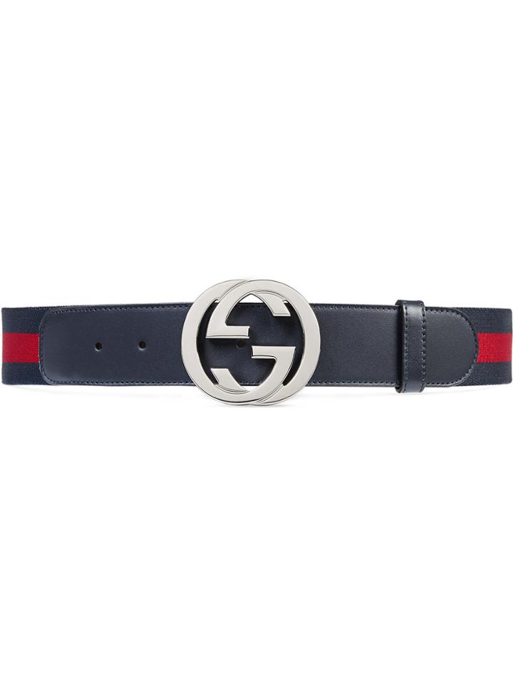 Gucci Web Belt With G Buckle - Blue