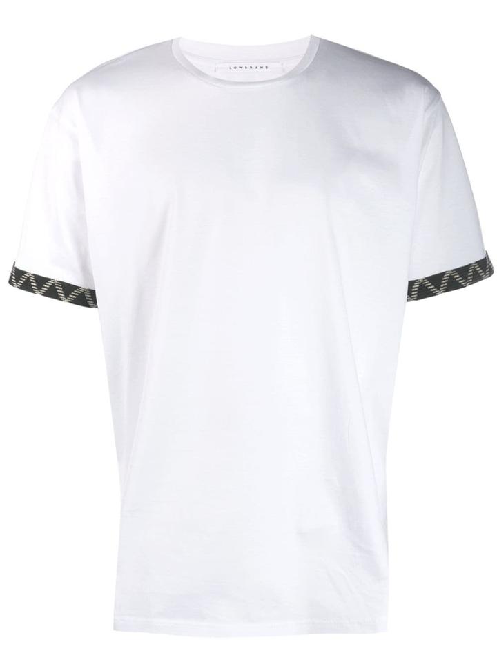 Low Brand Contrasting Cuffs T-shirt - White
