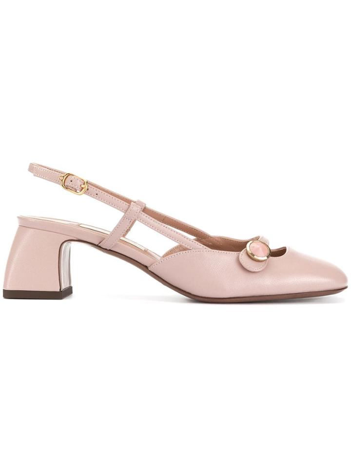 L'autre Chose Metallic Button Pumps - Pink