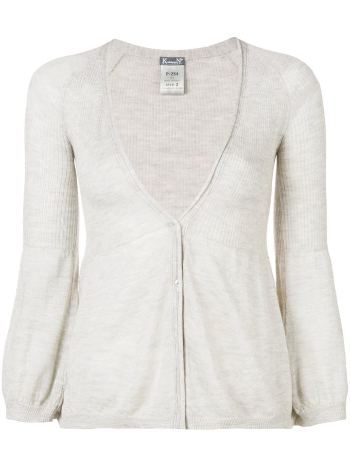 Kristensen Du Nord V-neck Fitted Cardigan - Grey