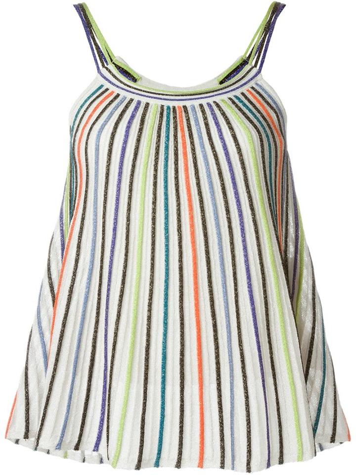 M Missoni Striped A-line Top, Women's, Size: 38, Polyamide/metallic Fibre