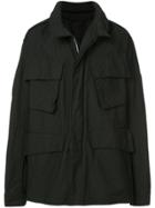 Julius Oversized Flap Pocket Coat - Black