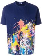 Junya Watanabe Man Paint Splash Print T-shirt - Blue