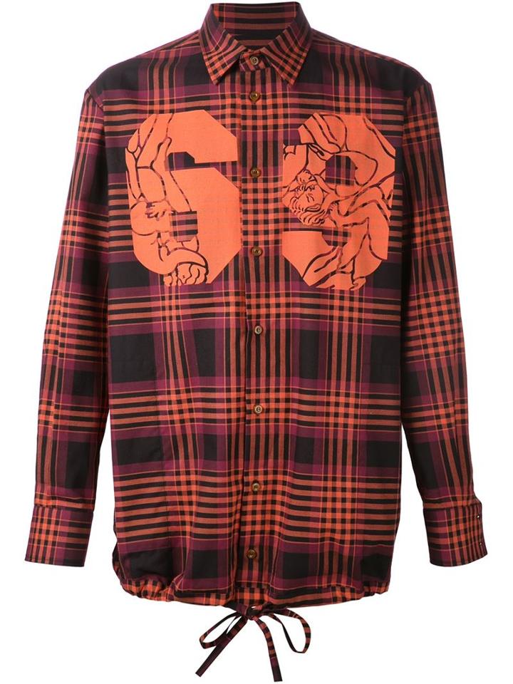Vivienne Westwood Man '69' Plaid Shirt, Men's, Size: 46, Red, Cotton