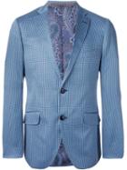 Etro Patterned Blazer, Men's, Size: 50, Blue, Cotton/silk/acetate/viscose